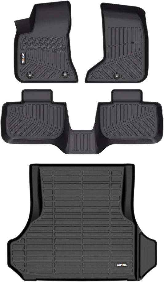 AIPOIL® Floor Mats & Cargo Liner Set for 2011-2023 Dodge Charger AWD & Chrysler 300 AWD All Weather Protection TPE Anti-Slip Automotive Full Set Custom Car Mats Accessories - Black