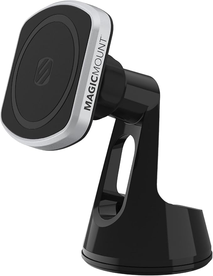 Scosche MP2WD-XTSP MagicMount Pro2 Magnetic Car Phone Holder - Ultimate Magnetic Car Mount for Windshield or Dashboard with Suction Cup - Compatible with MagSafe, iPhones, Galaxy, Pixel & Smartphones