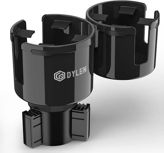 DYLEN Car Cup Holder Expander, 2 in 1 Cup Holder Adapter Extender for Car with Expandable Insert, Fits Yeti, Hydroflask and Other Large Water Bottles & Mugs in 2.2"-4.6" (10-46oz)