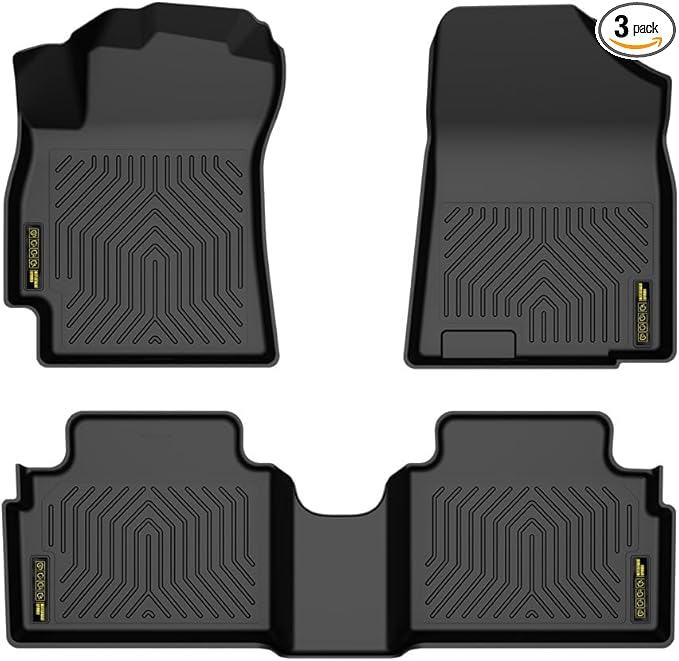 ANDPLAY Floor Mats Liners 3PCS Compatible with Hyundai Elantra 2022 1st & 2nd Row TPE All Weather Protection Black Floor Liners alfombras para carro