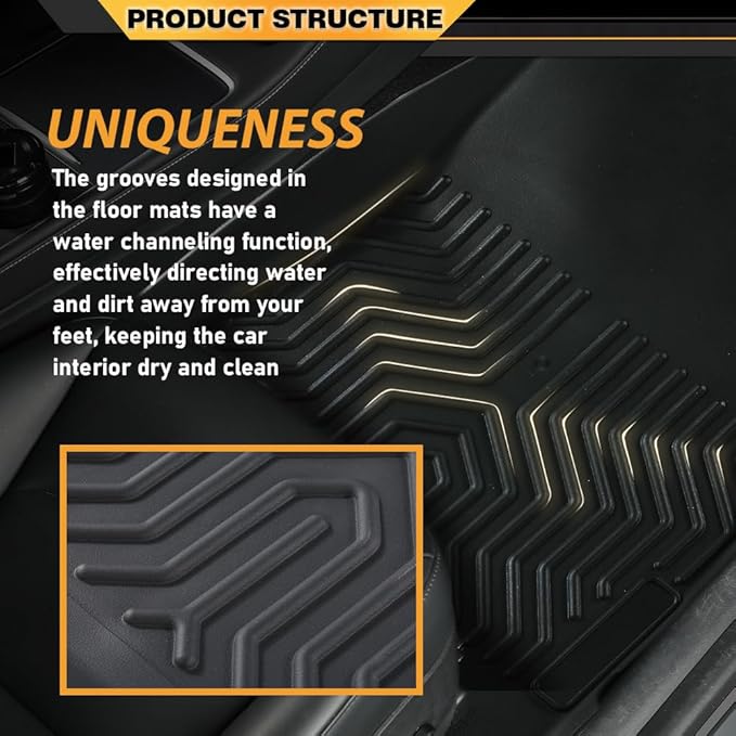 TPE Floor Mats Compatible with Honda Pilot 2023 2024 2025 4PCS All Weather 1st & 2nd & 3rd Row Floor Liners Interior Accessories Cargo Liner