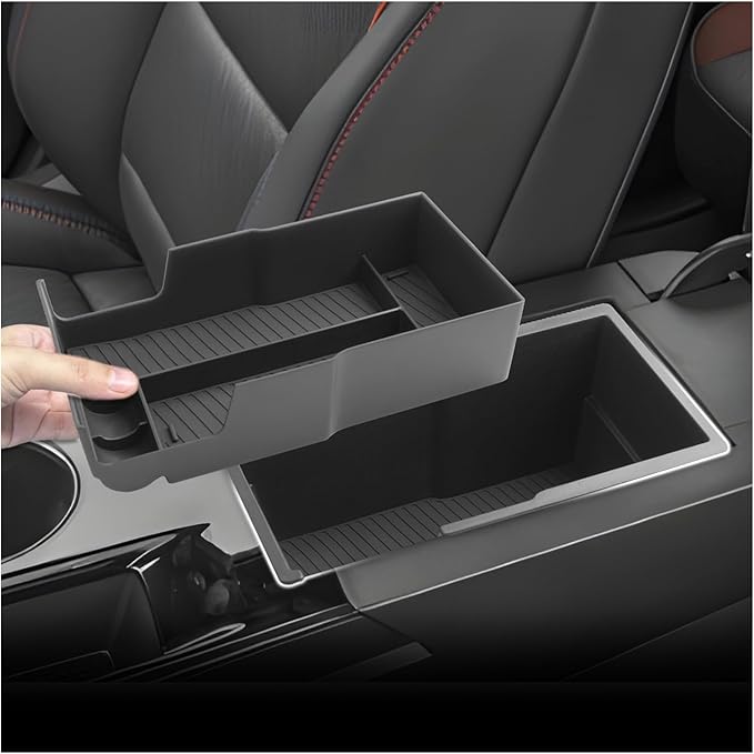 SXCY 2PCS for 2025 Chevy Equinox [Gas] Center Console Organizer for Chevrolet Equinox [Gas] Accessories 2025 Equinox Console Tray for 2025 Equinox Console Organizer(Double-Deck Design)