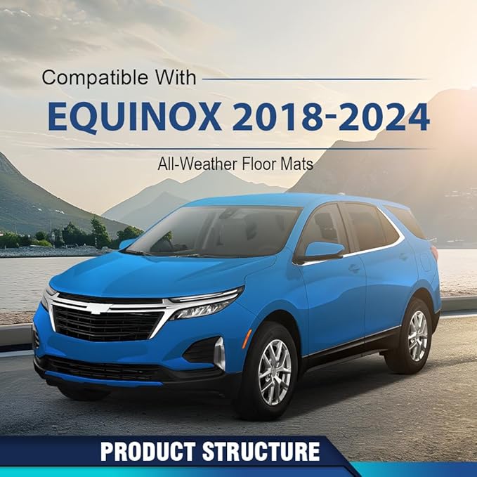 DOTCOM TPE Floor Mats Compatible with Chevy Equinox 2018 2019 2020 2021 2022 2023 2024, All Weather Protection 1st & 2nd & 3rd Row Truck Mats Cargo Liner Accessories,alfombras para carro 4PCS