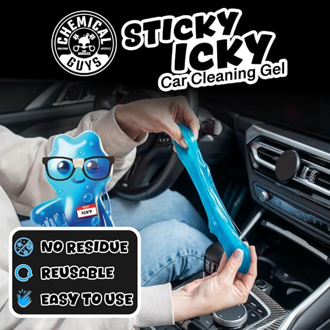 Chemical Guys Sticky Icky Car Cleaning Gel, Green Apple & Sweet Strawberry Scent - Detailing Kit, Car Dust Crevice Cleaner, Slime Auto Air Vent, Cleaning Putty for Keyboard Cleaner (4 Pack) - CJK1004