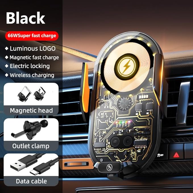 66W Super Fast Car Wireless Charger, Advanced Car Phone Holder When The Phone is Close to or Touched by a Finger, The Mount Will Automatically Open. Widely Applicable, 15W Car Wireless Charger.