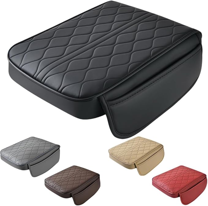Auto Armrest Box Cover, 2025 New Universal Style Memory Cotton Car Armrest Box Pad, Leather Car Armrest Box Pad, Upgrade Universal Style Memory Cotton Cars Boxes Pad (Black)