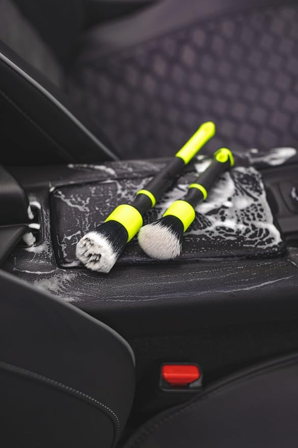 Detail Factory - TriGrip Ultra-Soft Detailing Brush Set - Scratch-Free Cleaning for Exterior, Interior Panels, Emblems, Badges, Gauges, Infotainment Screen - Octane Ectoplasm