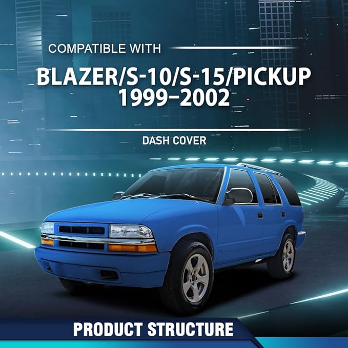 PIT66 Dash Bezel Cover Compatible with Chevy S10 Blazer GMC S15 Jimmy Pickup 1999 2000 2001 2002 Instrument Dashboard Panel Plastic Beige 18647SGR