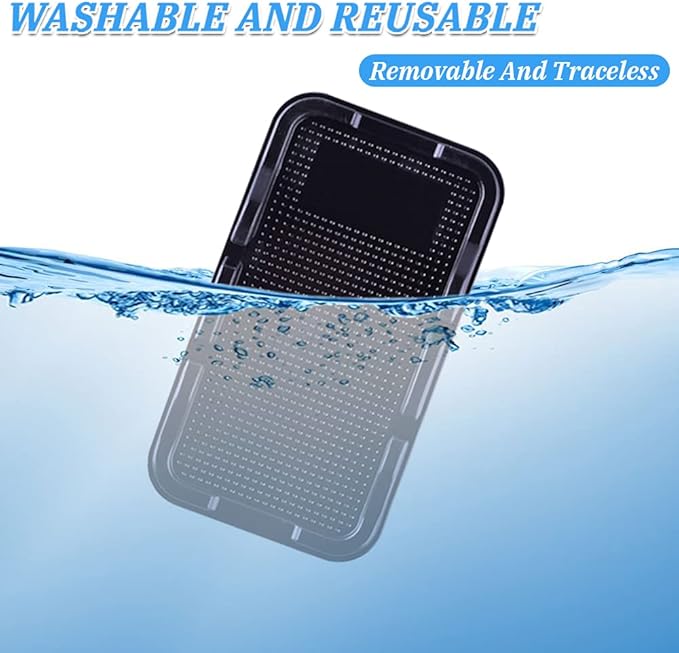 Anti Slip Gel Pad Phone Holder for Car, Removable and Reusable Anti Slip Dashboard Pad with Heat Resistant and Damage Free Sticky Gel Pads for Sunglasses, Keys, Coins and More (7.3" x 4.2")