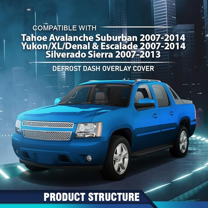 PIT66 Dash Panel Defrost Vent Dashboard, Compatible with Chevy Tahoe Avalanche Suburban & GMC Yukon/XL/Denal & Cadillac Escalade 2007-2014, Fit Chevy Silverado GMC Sierra 2007-2013 Brown