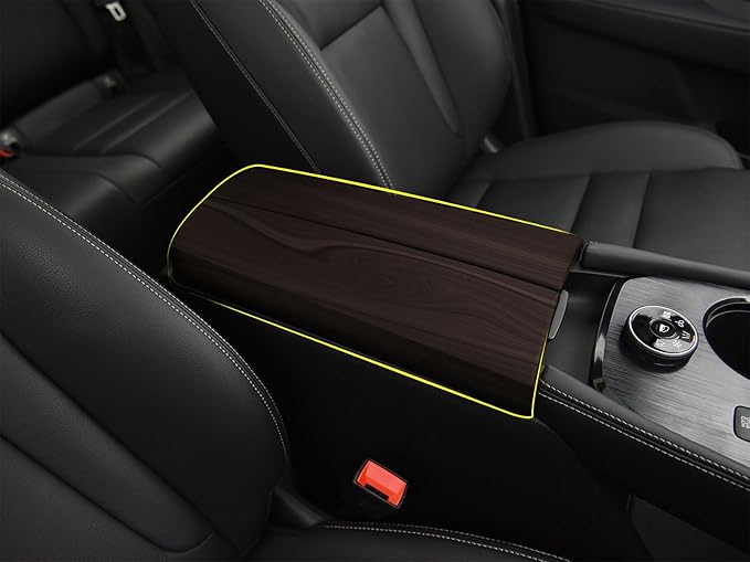Armrest Box Cover Trim Compatible with Nissan New Rogue 2021 2022 2023 2024 2025 2026 Central Console Armrest Box Protector Interior Car Accessories ABS 2PC (Peach Wood Style)