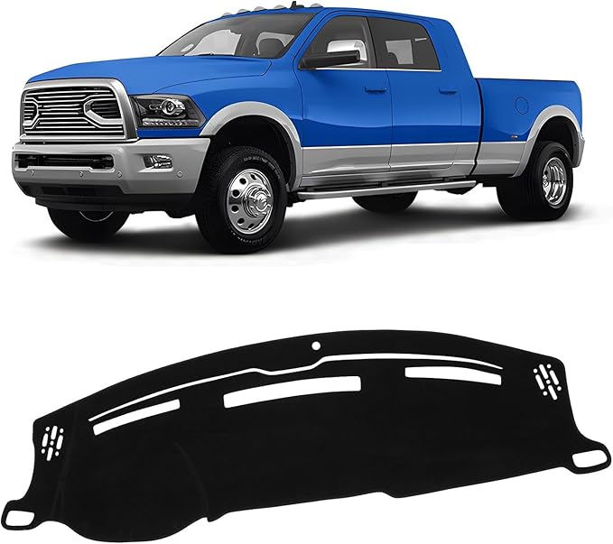 KUST Car Dash Cover for 2010-2018 Dodge Ram 1500 2500 3500 Non-Slip Dashboard Cover Polyester Dashboard Mat Pad Interior Accessories for Ram Pickup Custom Fit Dash Mat No Glare Black