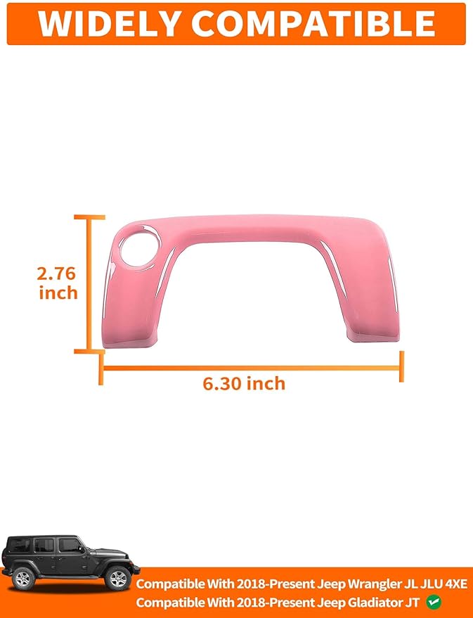 Savadicar Pink Interior Accessories - Armrest Switch Bezel Trim Cover for 2018-Present Jeep Wrangler JL JLU 4XE & Gladiator JT - Solid Color Interior Decor Upgrade Option, 1-Piece