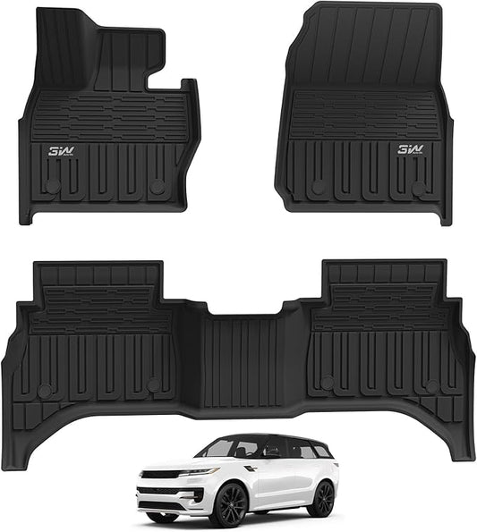 3W Floor Mats Fit Range Rover Sport 2023 2024 2025(Not for Range/Land Rover Discovery Sport) TPE All Weather Custom Fit for Land Rover Sport 1st and 2nd Row Car Liners Black