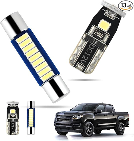 EASY EAGLE LED Interior Car Lights for Chevy-Colorado-GMC-Canyon-2015-2022: 13 Piece Kit White LED Light Bulbs - Super Bright 6000K + Install Tool