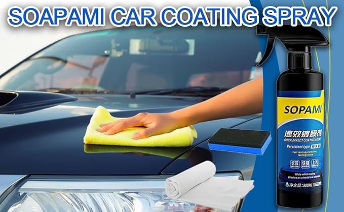 Sopami Ceramic Paint Sealant, Car Coating Spray Maximum Gloss & Shine ceramic wax, Quick Effect Coating Agent Car Extremely ydrophobic Ceramic Spray Coating for Cars, Motorcycles, Boats