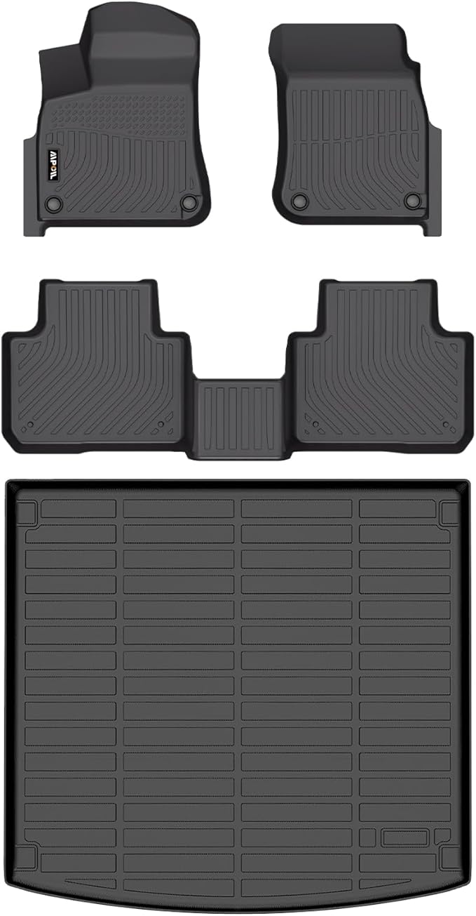 AIPOIL® Floor Mats & Cargo Liner Set for 2020-2025 Porsche Cayenne All Weather Protection TPE Anti-Slip Automotive Full Set Custom Car Mats Accessories - Black