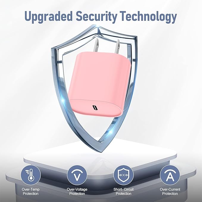 i Phone Charger Fast Charging 10 FT, 3-Pack 20W PD USB C Block with i Phone 14 13 Charger Cable 10 Foot, Compatible with iPhone 14 Pro 13Pro Max 12 11Pro Mini - Pink