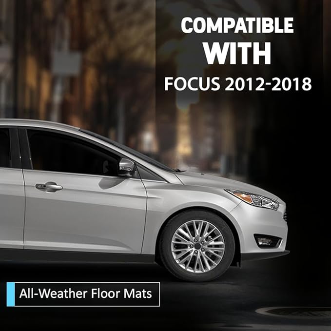 TPE Floor Mats Fit Ford Focus 2012-2018 1st and 2nd Row Truck Accessories Cargo Liners All Weather Protection 3PCS
