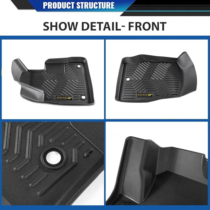 DOTCOM TPE Floor Mats Fit Ford Explorer 2020-2024(Excludes Hybrid), All Weather Custom Fit Full Cover Protection 1st & 2nd Row Truck Mats Cargo Liner Accessories,alfombras para carro 3PCS