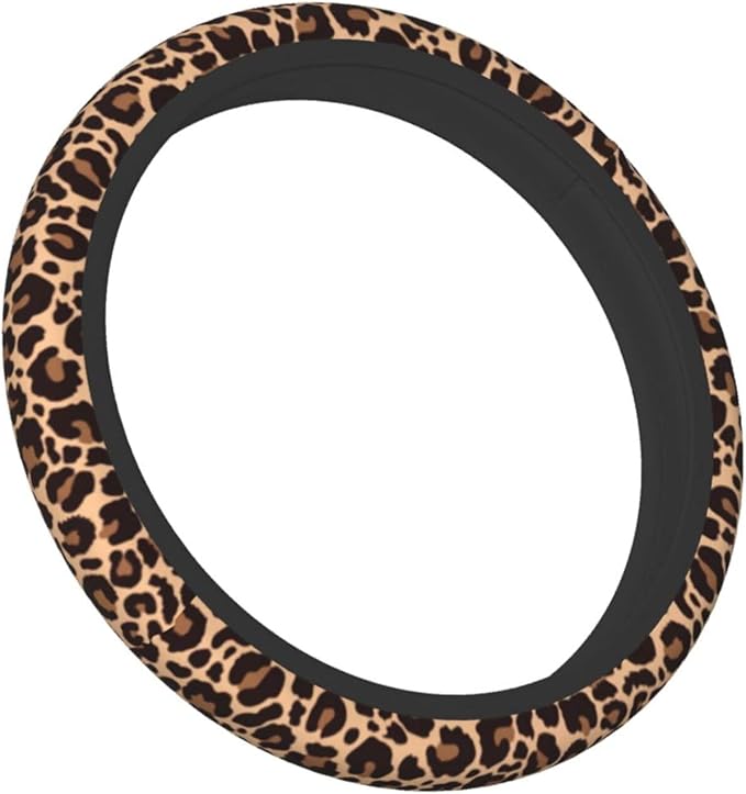 Steering Wheel Cover Leopard Print Steering Wheel Cover Car Accessories Universal 15 Inch Neoprene Auto Interior Decor Anti Slip Sweat Absorption Car Protector for Women Girls Adults
