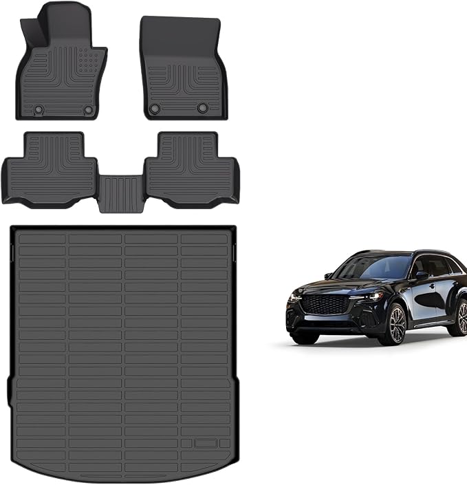 for Mazda CX-70 & CX70 PHEV Floor Mats 2025, TPE Automotive All Weather Custom Car Floor Mats Cargo Liner Full Set for Mazda CX-70 & CX70 PHEV Accessories 2025