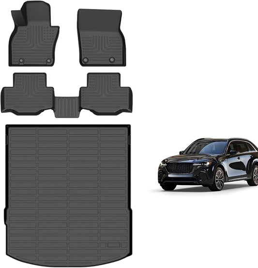 for Mazda CX-70 & CX70 PHEV Floor Mats 2025, TPE Automotive All Weather Custom Car Floor Mats Cargo Liner Full Set for Mazda CX-70 & CX70 PHEV Accessories 2025
