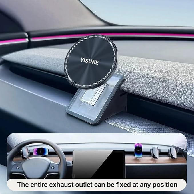 Tesla Phone Mount for 2024-2026 Models - Advanced Magnetic Holder Compatible with Model 3/Y/X/S & Juniper