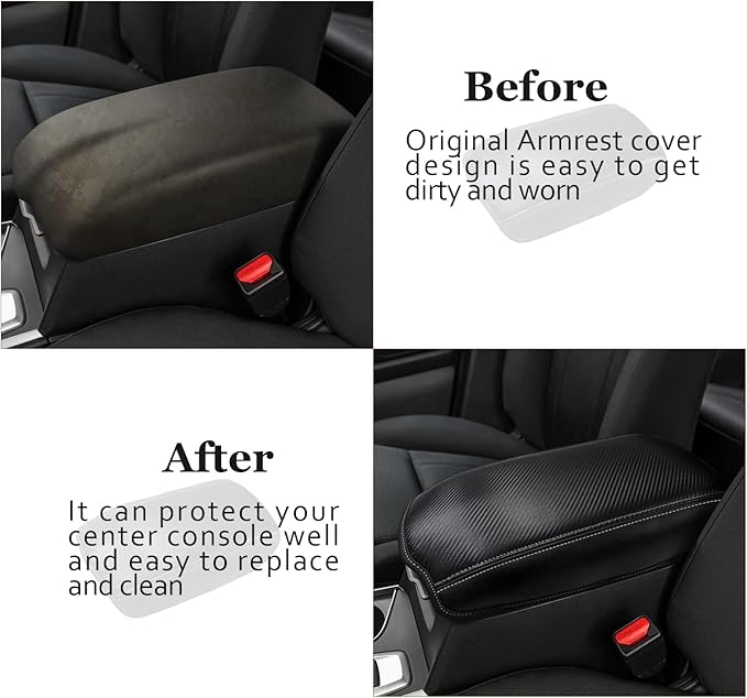 SKTU for 2019-2026 Subaru Ascent Armrest Cover 2023-2026 Ascent Center Console Cover 2023 2024 2025 2026 Ascent Accessories Armrest Pad 2023-2026 Ascent Center Console Soft Cushion (Black Line)