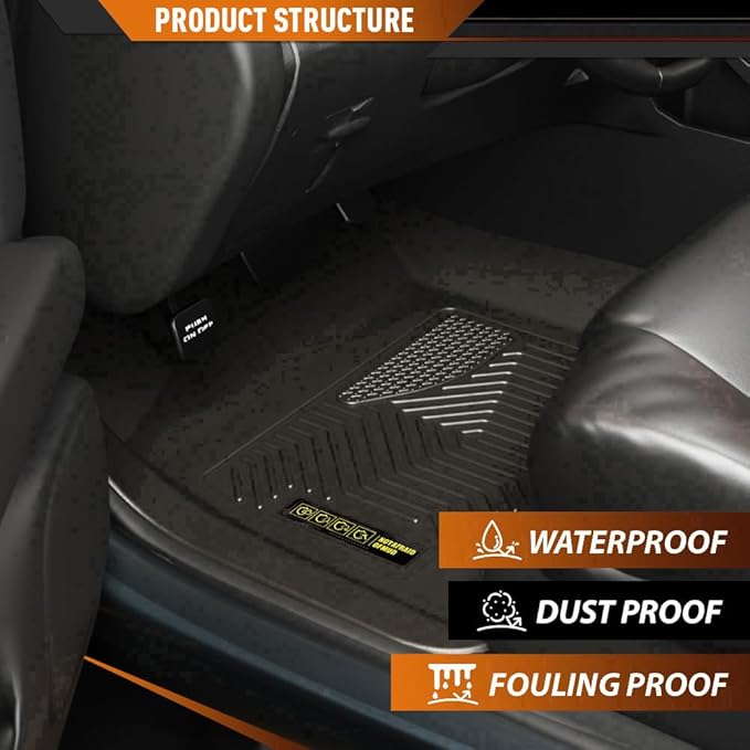 ANDPLAY TPE Floor Mats Liners 4 PCS Compatible with Chrysler Pacifica 2017-2025 (No Hybrid Models) Fit 7 & 8 Passengers Model All Weather Protection Black Floor Liners alfombras para carro