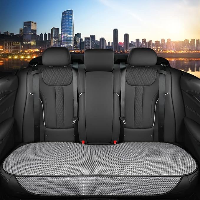 Auto Newer Breathable Universal Four Seasons Car Seat Covers, Luxury Include Front Car Seat Protector and RearCar Seat Cushion,Compatible with 95% Vehicles， Fit for Cars Truck SUV (Grey,3PCS)