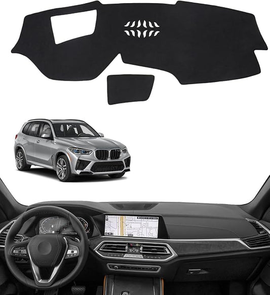 BIBLOZ Dash Cover for BMW X5 2019-2023 & BMW X7 2019-2022 Accessories Black Flannel Dashboard Cover Mat Car Dashboard UV Sun Protection
