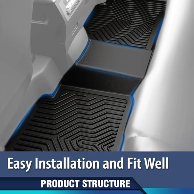 PIT66 Floor Mats Cargo Liners Compatible with Tesla Model 3 2017-2023 Sept Old Style, Not Fit 2023 Oct-2026 New Model (Heavy Duty) 3-Piece All Weather Automative TPE Liners