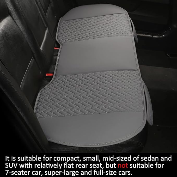 West Llama Full Set Car Seat Covers for Front and Rear Bottom Seats Only, Luxury PU Leather Car Seat Pads Protectors Waterproof and Wear-Resistant,Gray