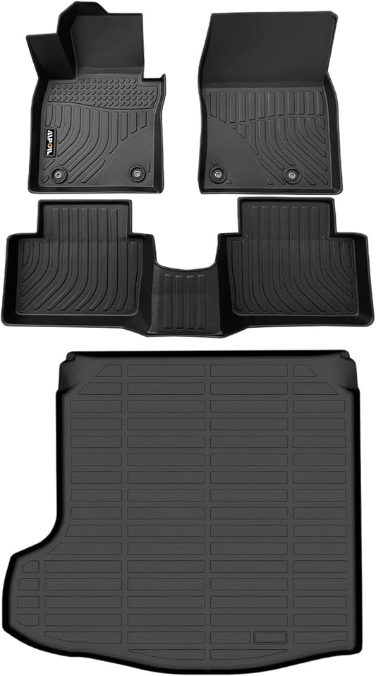AIPOIL® Floor Mats & Cargo Liner Fit for 2019-2025 Mazda 3 (Only Sedan) All Weather Protection TPE Anti-Slip Automotive Full Set Custom Car Mats Accessories - Black