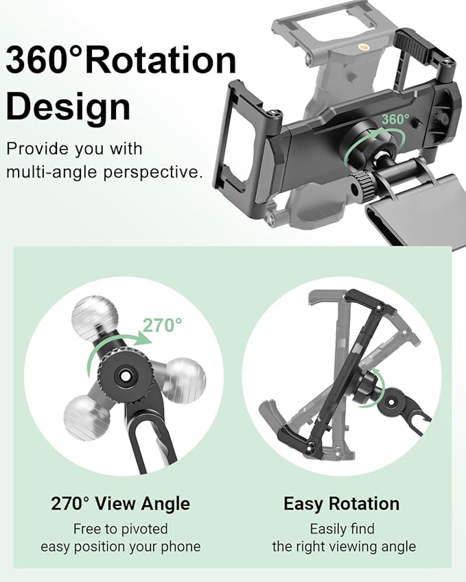 Back Seat Tablet Mount for Tesla Model 3/Y, Car Tablet Holder Stand with 360° Rotation Metal Ball for iPad Pro/Air/Mini, Galaxy, 6.1-15.6" Devices and Thickness Cases [Up to 1.18"]