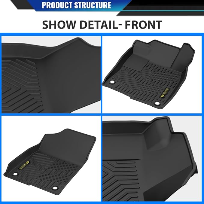 DOTCOM TPE Floor Mats Compatible with Honda Civic 2022-2025/Acura Integra 2023-2025, for Rear Seats W/O USB Ports, All Weather Full Cover Protection 1st & 2nd Row,alfombras para carro 3PCS