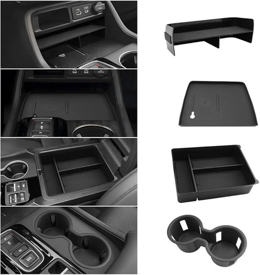 LUWU 2026 Honda Passport Accessories Compatible with 2023 2024 2025 Pilot & 2026 Passport Center Console Organizer,Center Console Cup Holder, Wireless Charging Protective Mat, Armrest Organizer 4PCS