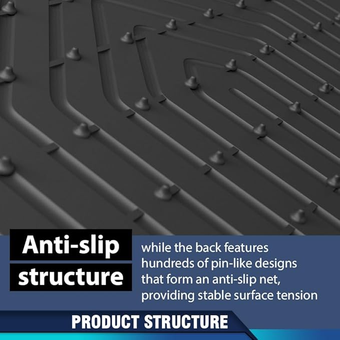 PIT66 Floor Mats Cargo Liners Compatible with Tesla Model 3 2017-2023 Sept Old Style, Not Fit 2023 Oct-2026 New Model (Heavy Duty) 3-Piece All Weather Automative TPE Liners