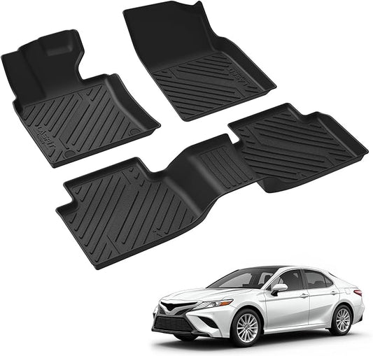 LASFIT Floor Mats for Toyota Camry 2018-2024 (Only Fit Hybrid), Custom Fit TPE All Weather Floor Liners for Camry 2018 2019 2020 2021 2022 2023 2024 1st & 2nd Row Car Mats, Black