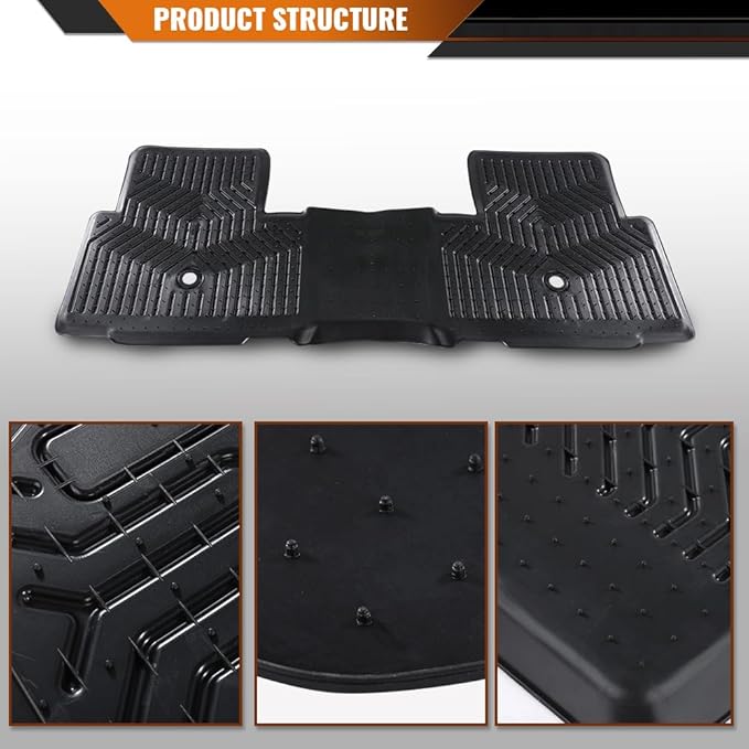 ANDPLAY TPE Floor Mats Liners Compatible with Honda Pilot 2023 2024 2025 All Weather Protection Black Floor Liners alfombras para carro