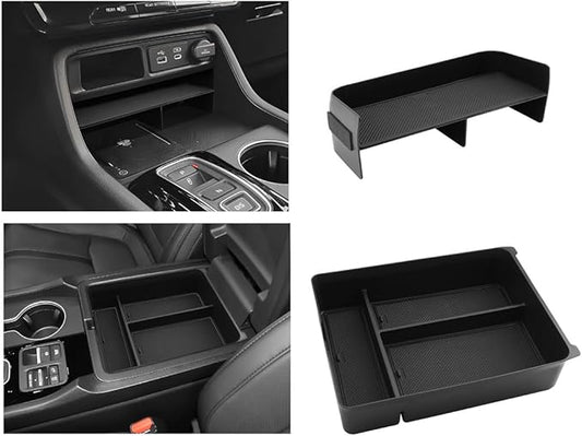 LUWU 2026 Honda Passport Accessories Compatible with 2023 2024 2025 Pilot & 2026 Passport Center Console Organizer, Armrest Storage Box Tray Organizer Insert Tray 2025 Pilot Accessories Black 2PCS