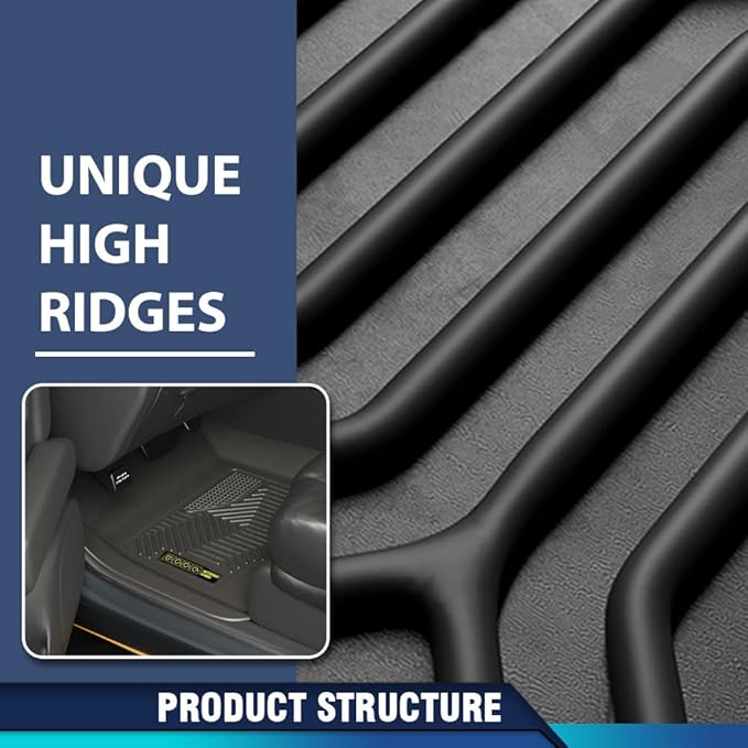 PIT66 Floor Mats Cargo Liners Compatible with Jeep Wrangler Unlimited 4XE 4 Door 2021-2025 (Heavy Duty) 3-Piece Premium All Weather Automotive TPE Liners