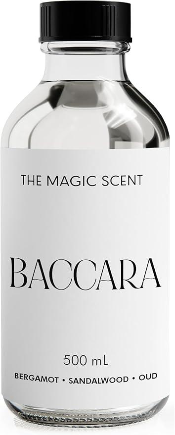 The Magic Scent Baccara Diffuser Oil - Hotel & Home Luxury Scents Inspired by Baccarat Rouge - Diffuser Oil Scents for Home Designed for Use in All Diffusers - 16.9 fl oz, 500 mL