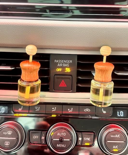 Aromatic Car Air Freshener Diffuser with Essential Oils - Handmade Long Lasting Scent, Eliminate Unwanted Odors, Organic & Vegan, 130 Fragarnces (Berry Crush, Single Diffuser)