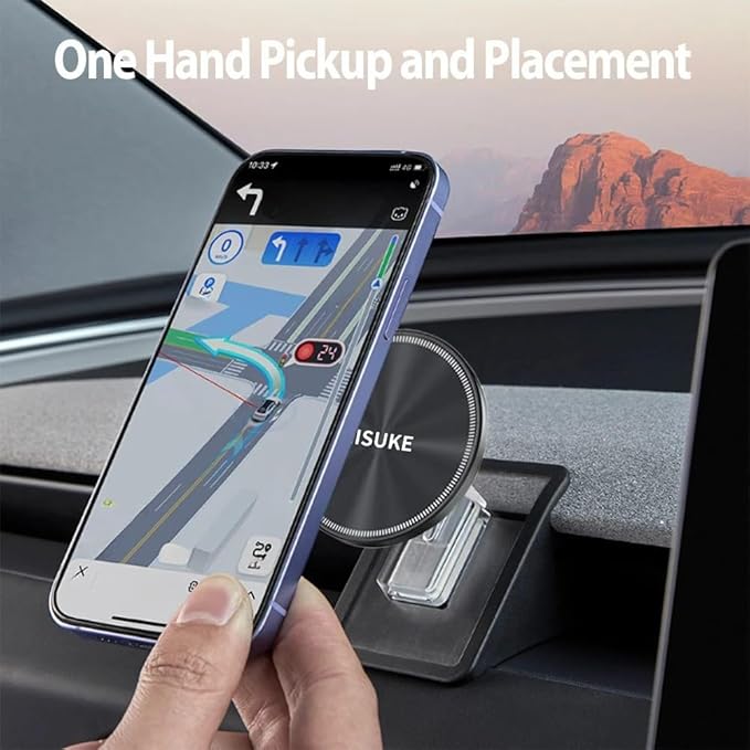 Tesla Phone Mount for 2024-2026 Models - Advanced Magnetic Holder Compatible with Model 3/Y/X/S & Juniper