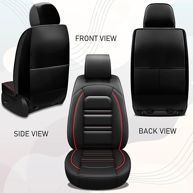 Seat Cover for Nissan Car Maxima 1999-2023 | Car Seat Covers Front Seats, Waterproof Seat Protectors, Automotive Front Seat Covers (Front Seat, Black&Red Line)
