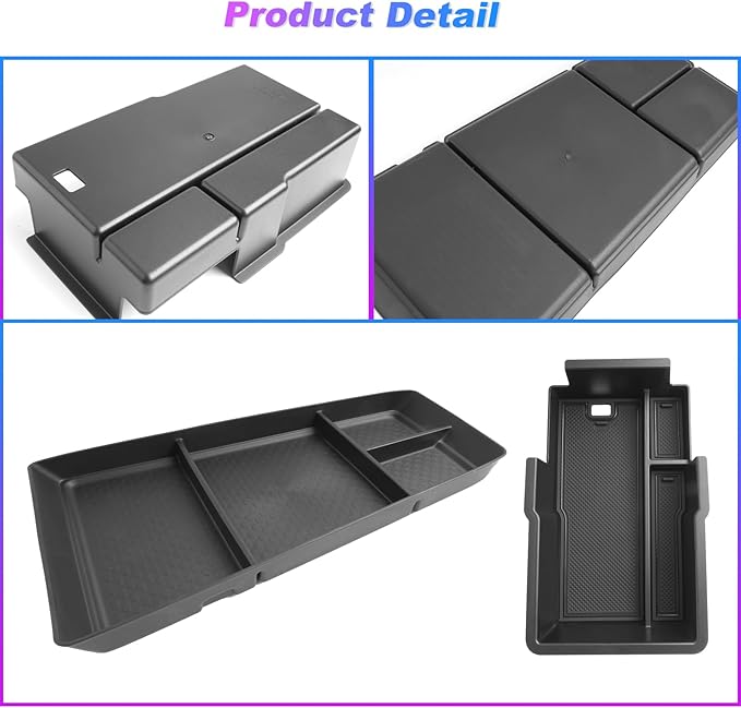 SXCY 2PCS for 2025 2026 Chevrolet Equinox Accessories for 2025 2026 Equinox Center Console Organizer Console Tray for 2025 2026 Equinox Console Organizer Armrest Storage Box Black Mats(Armrest+Under)