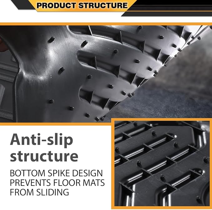 TPE Floor Mats Compatible with Honda Pilot 2023 2024 2025 4PCS All Weather 1st & 2nd & 3rd Row Floor Liners Interior Accessories Cargo Liner