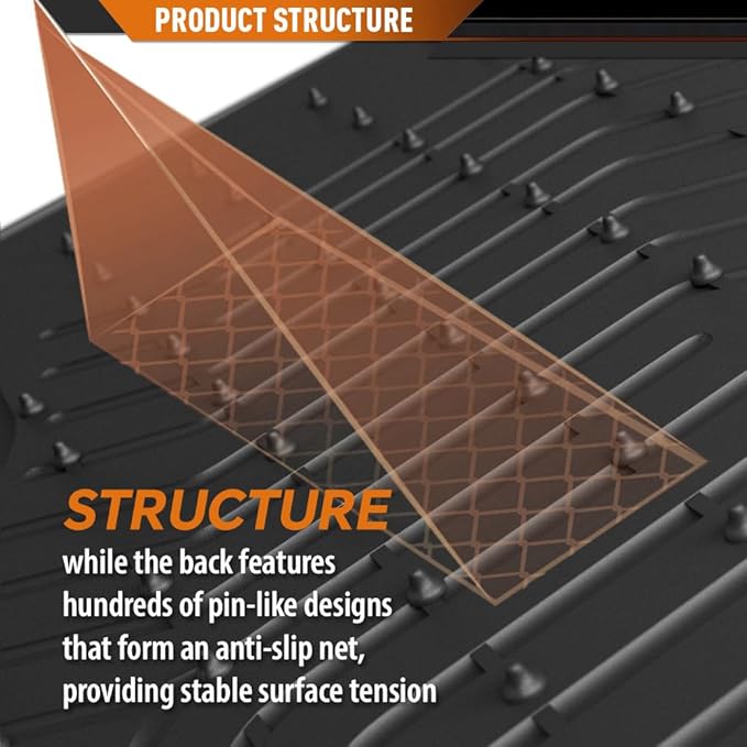 ANDPLAY TPE Floor Mats Liners Compatible with Honda Civic Sedan 4-Door 2016-2021/ Honda Civic Hatchback 4-Door 2016-2021 All Weather Protection Black Floor Liners alfombras para carro